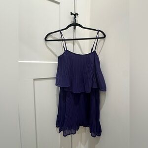 Elegant Purple Pleated Dress